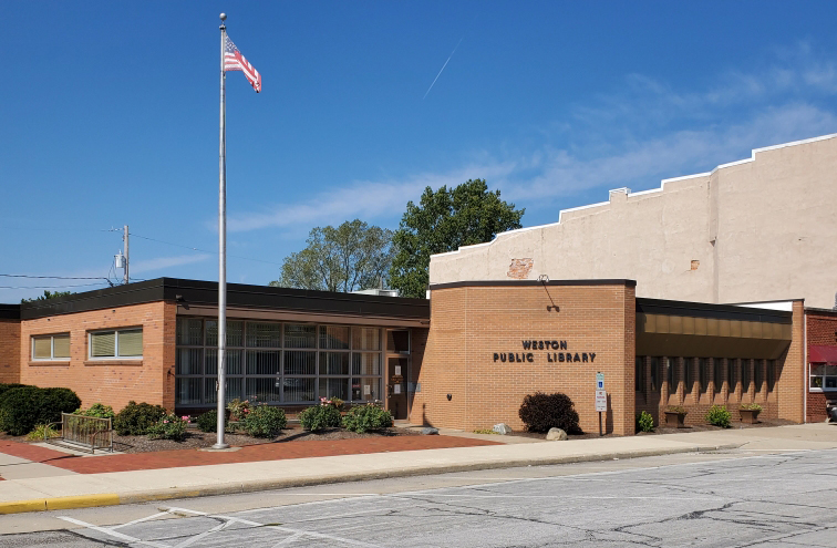 Weston Public Library building front exterior